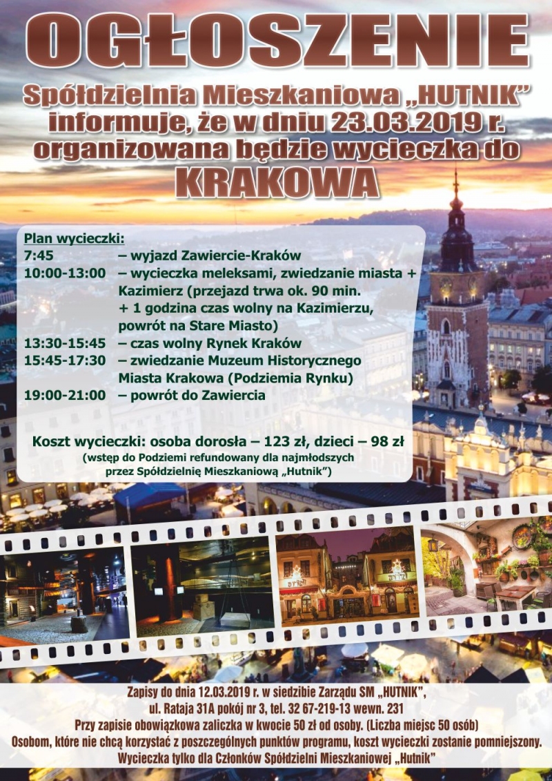 Wycieczka do Krakowa - Aktualizacja